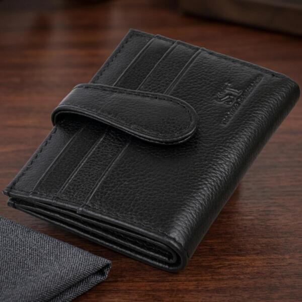Кошелек кожаный St Leather 19315 черный фото