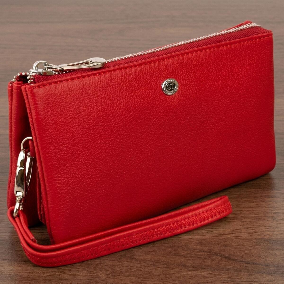 Кошелек женский кожаный St Leather 19347 красный фото1