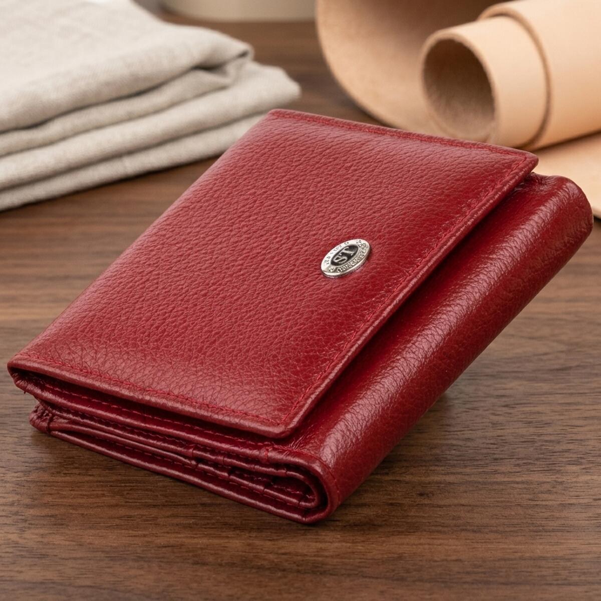 Кошелек женский кожаный St Leather 19353 бордовый фото1