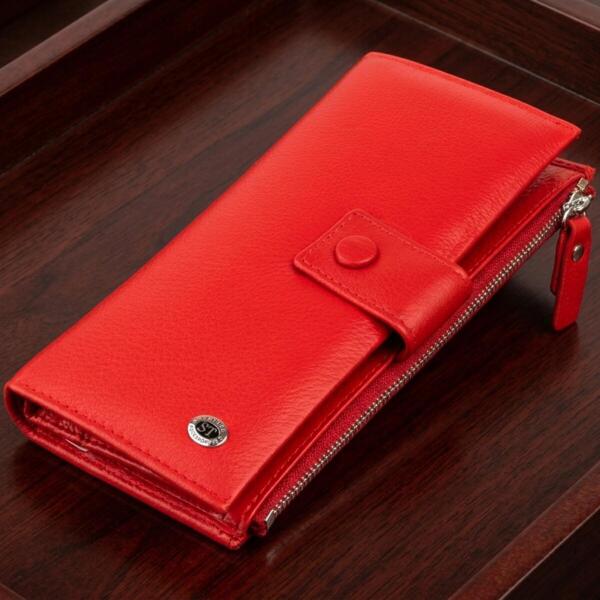 Кошелек женский кожаный St Leather 11305 красный фото