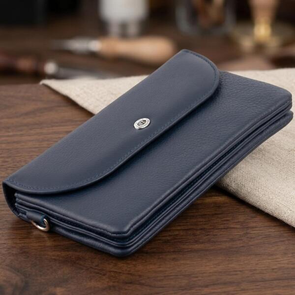 Кошелек женский кожаный St Leather 11325 синий фото