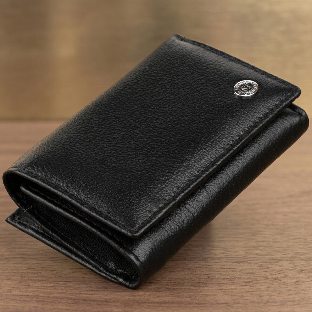 Кошелек кожаный St Leather 20422 черный фото1