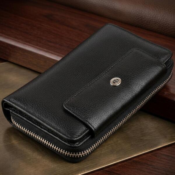 Гаманець жіночий шкіряний St Leather 20432 чорний фото
