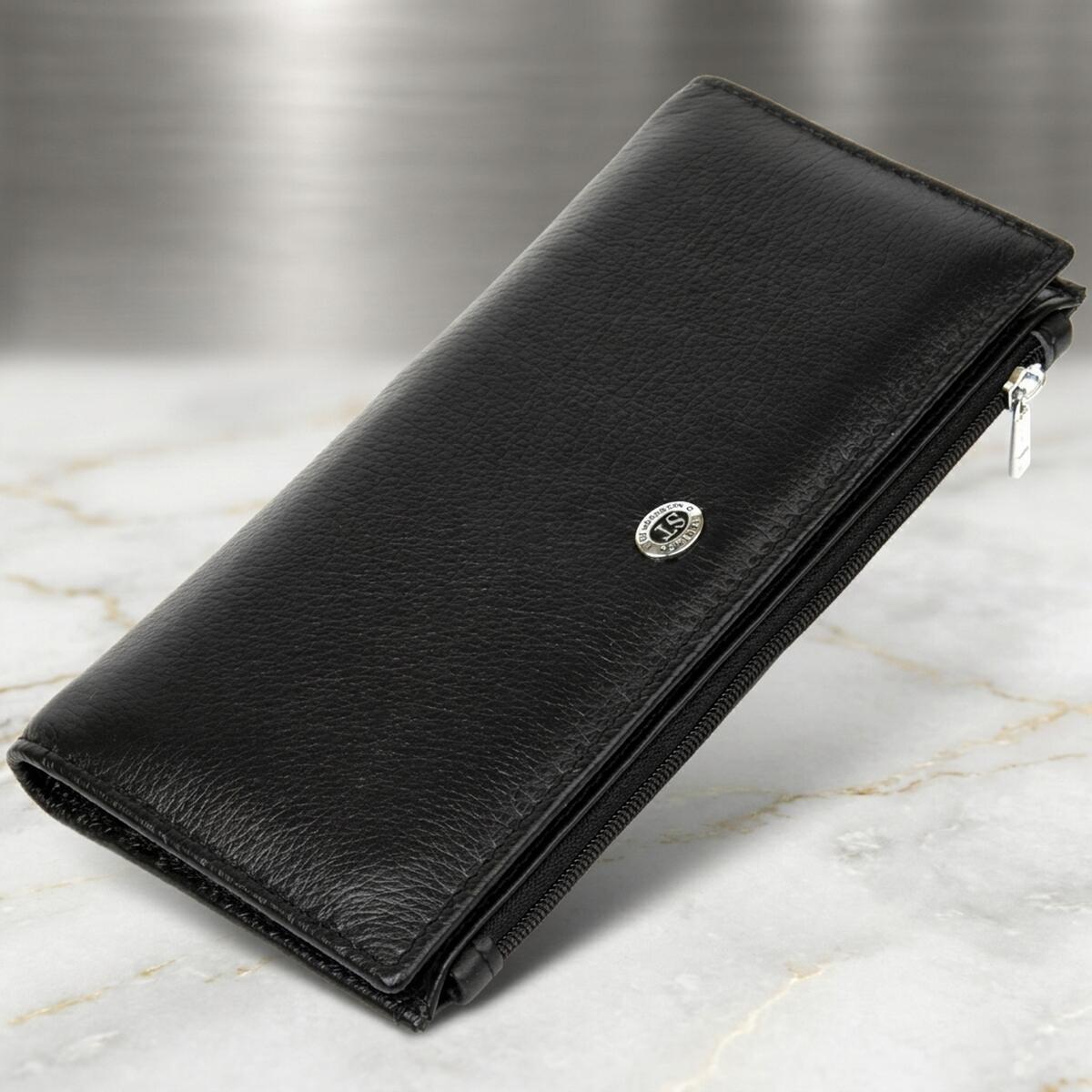 Гаманець жіночий шкіряний St Leather 11517 чорний фото1