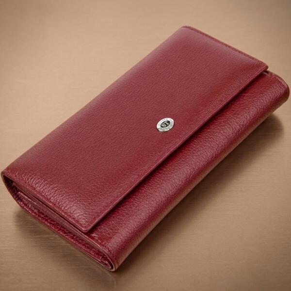 Кошелек женский кожаный St Leather 11549 темно-красный фото