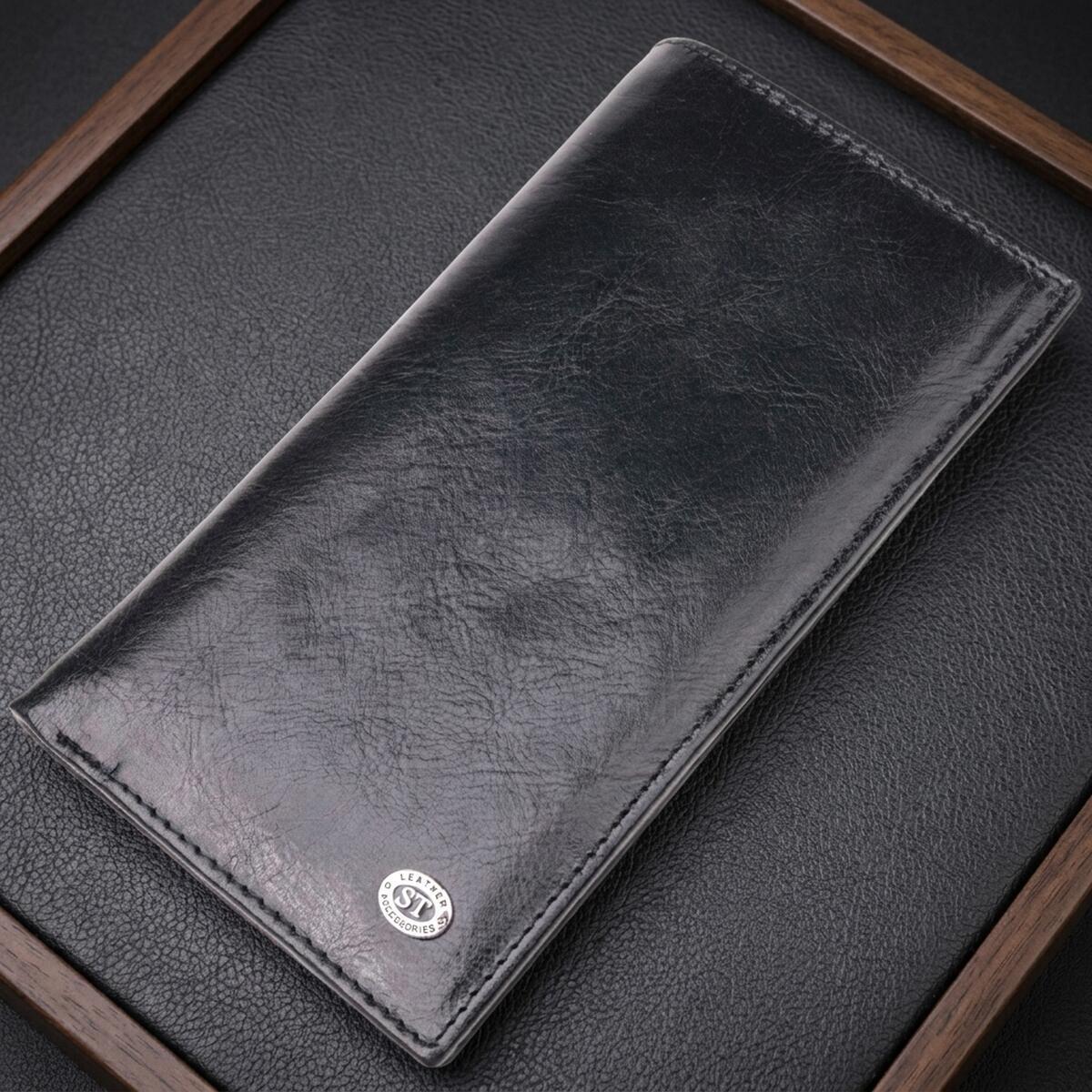 Гаманець чоловічий шкіряний St Leather 21404 чорний фото1