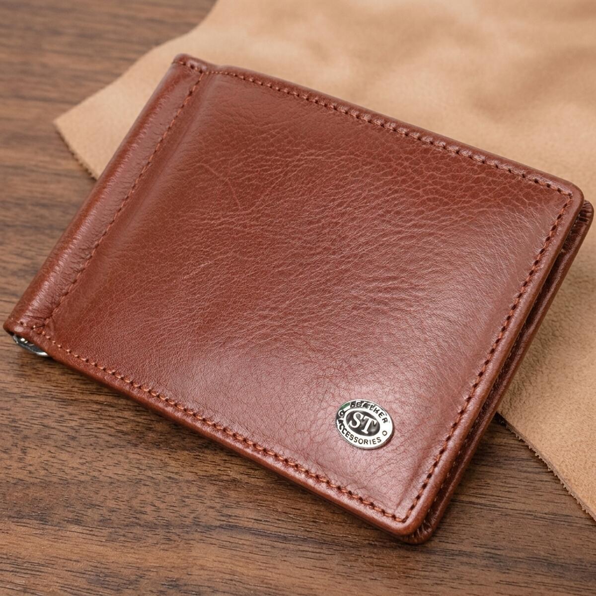 Кошелек мужкой кожаный St Leather 19456 коричневый фото1