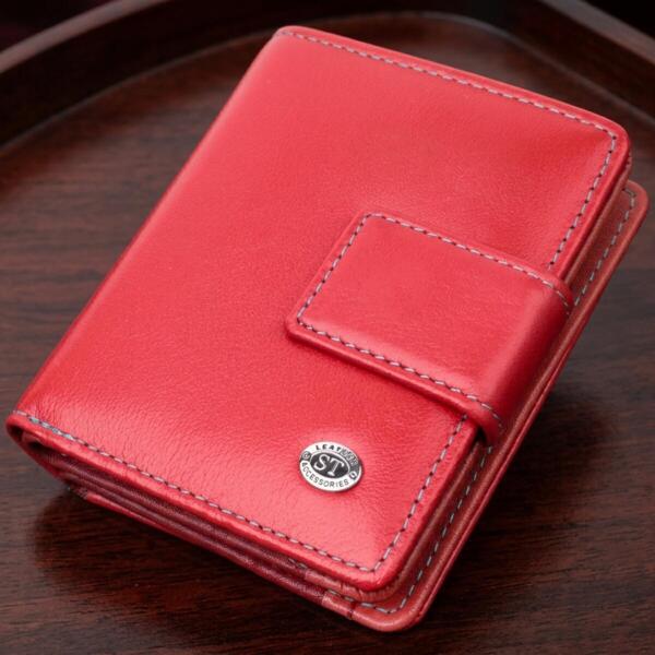 Кошелек женский кожаный St Leather 19488 красный фото