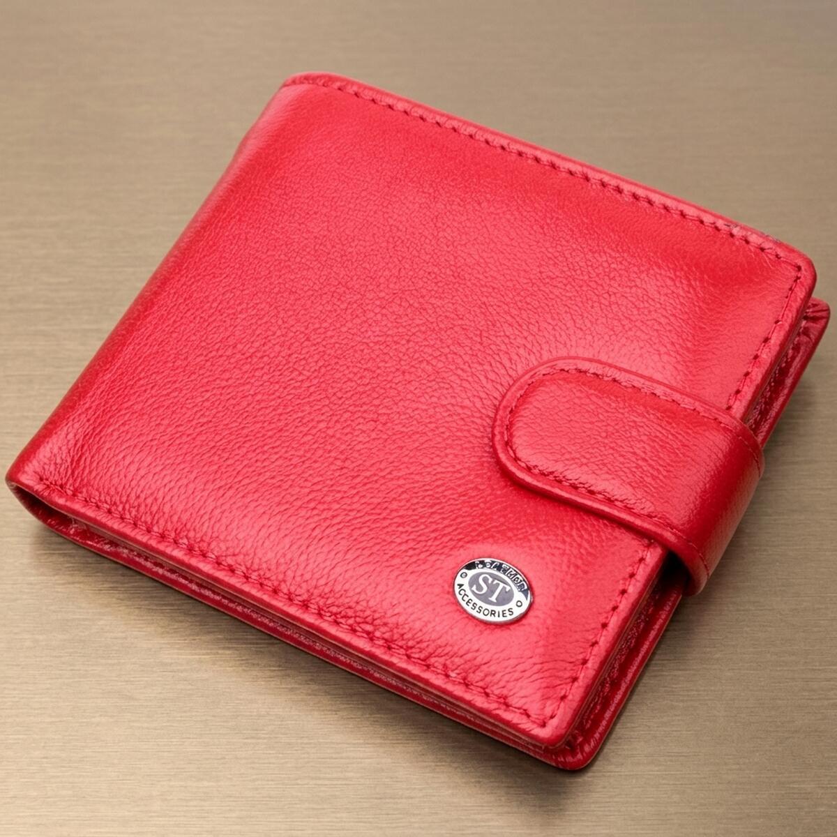 Кошелек женский кожаный St Leather 22455 красный фото1