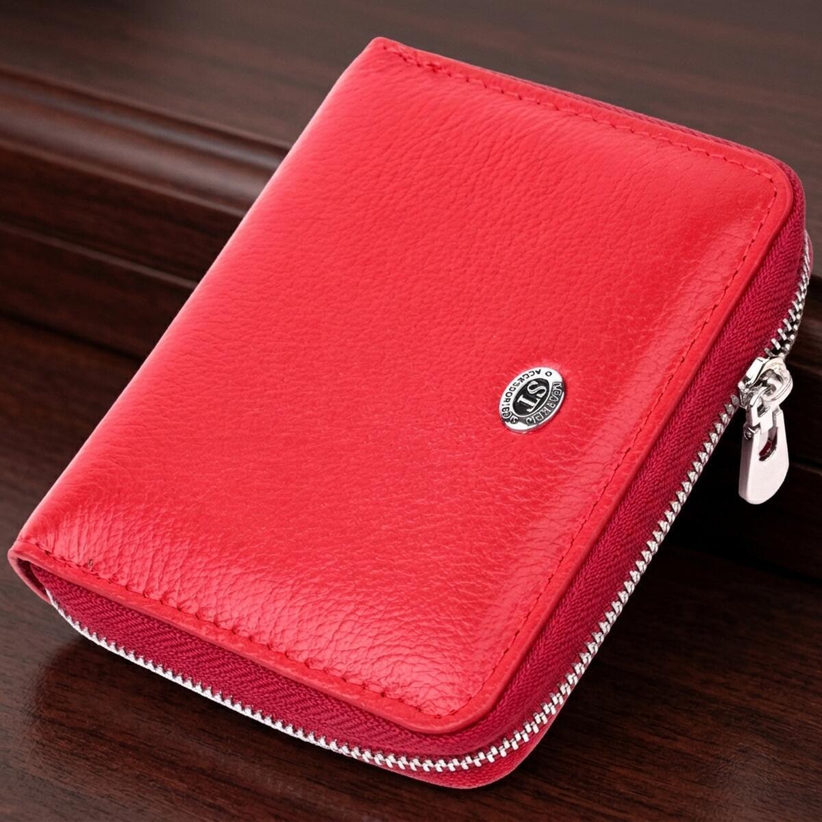 Кошелек женский кожаный St Leather 22471 красный фото1