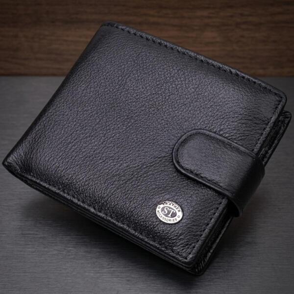 Гаманець чоловічий шкіряний St Leather 22457 чорний фото