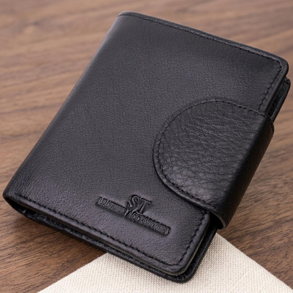 Кошелек женский кожаный St Leather 22513 черный фото1
