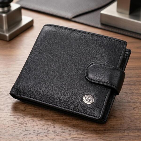 Кошелек мужкой кожаный St Leather 22541 черный фото