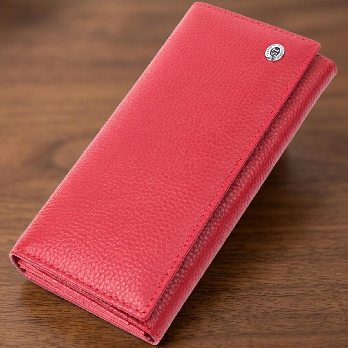Кошелек женский кожаный St Leather 16807 красный фото1