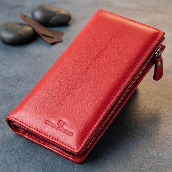 Гаманець жіночий шкіряний St Leather 22679 червоний фото