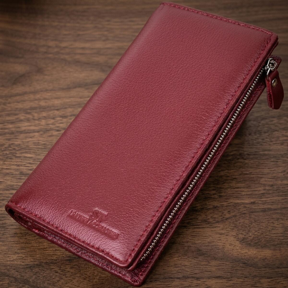 Кошелек женский кожаный St Leather 22680 бордовый фото1