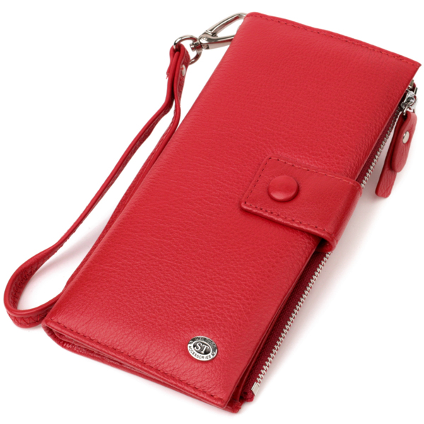Кошелек женский кожаный St Leather 22683 красный фото