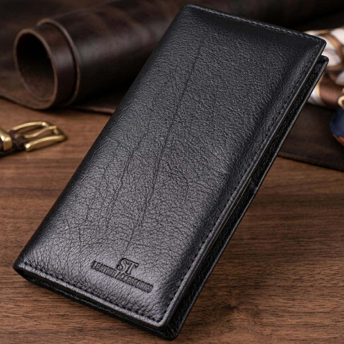 Кошелек женский кожаный St Leather 22687 черный фото1