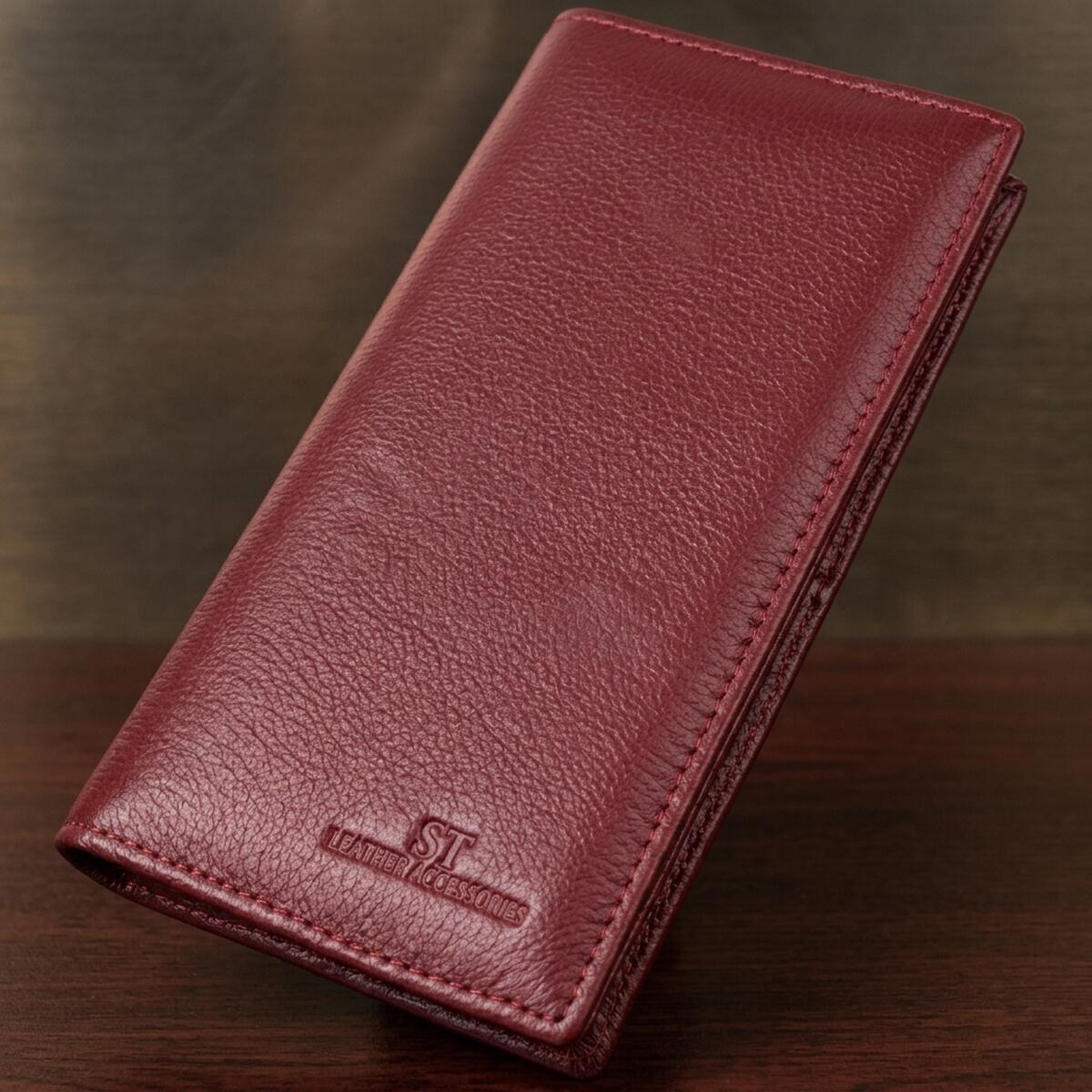 Кошелек женский кожаный St Leather 22688 бордовый фото1