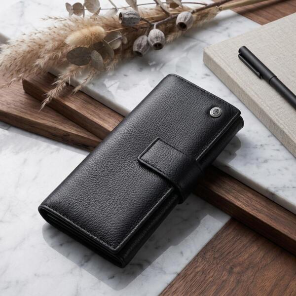Гаманець жіночий шкіряний St Leather 22695 чорний фото