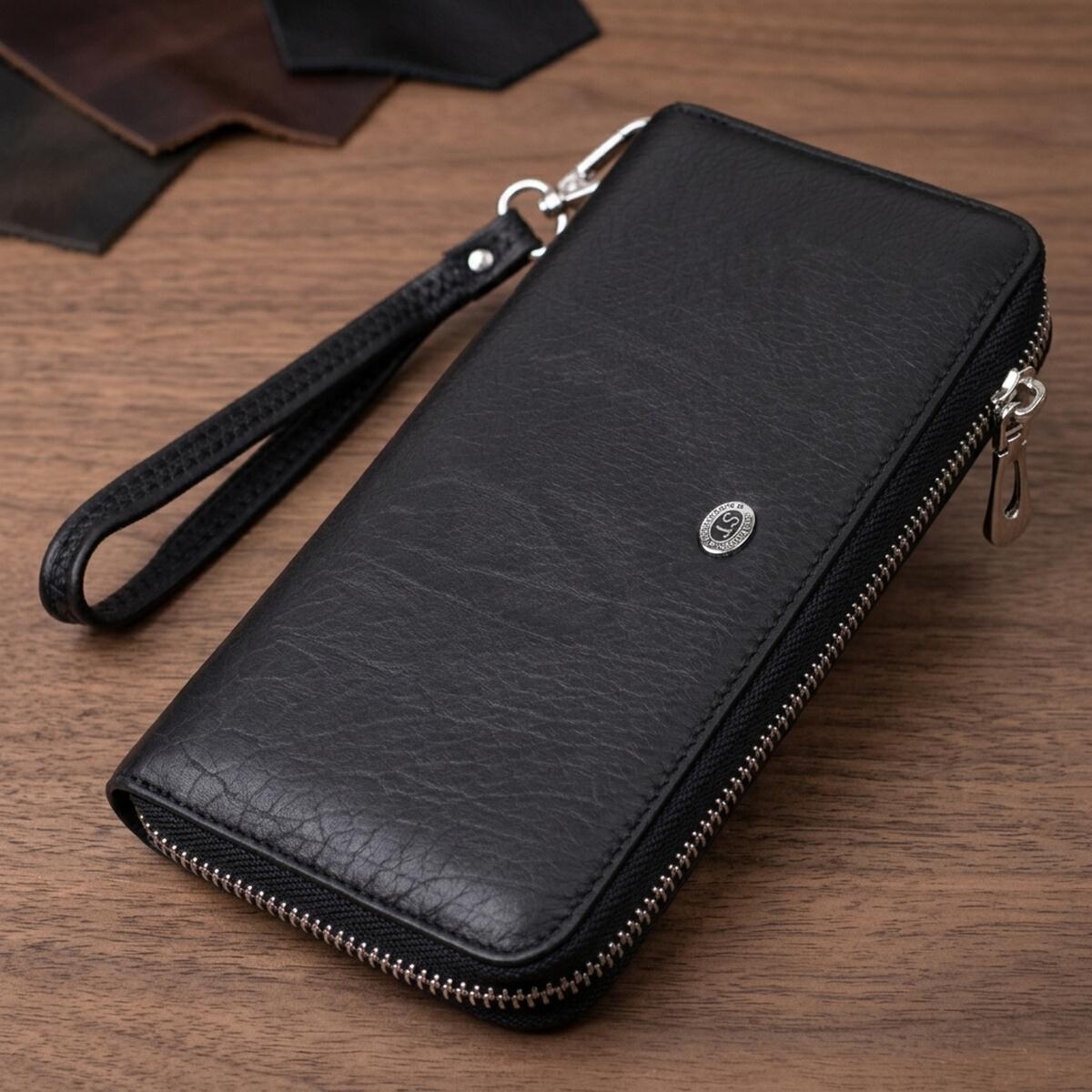 Кошелек кожаный St Leather 22706 черный фото1
