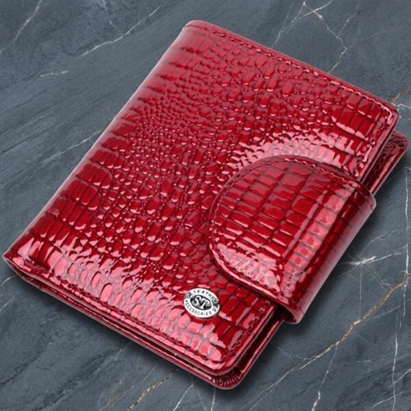 Кошелек женский кожаный St Leather 22740 красный фото