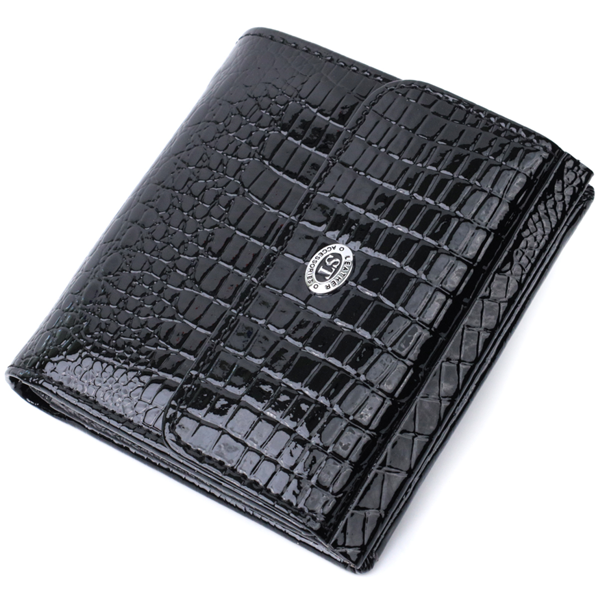 Гаманець жіночий шкіряний St Leather 22861 чорний фото1