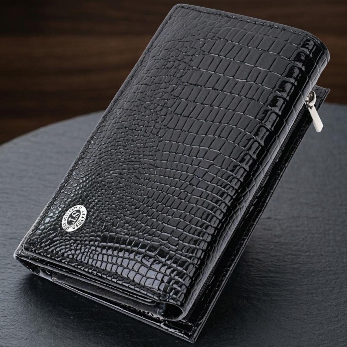 Гаманець жіночий шкіряний St Leather 15091 чорний фото1