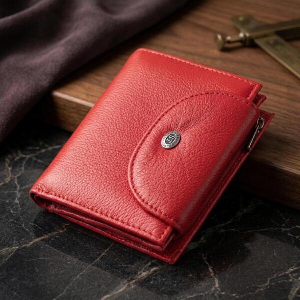 Кошелек женский кожаный St Leather 22886 красный фото
