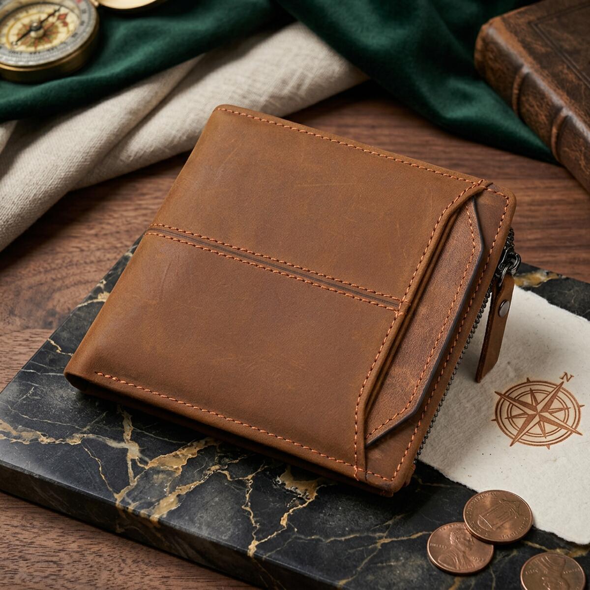 Кошелек мужкой кожаный Vintage 23103 коричневый фото1