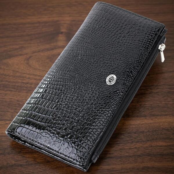 Кошелек женский кожаный St Leather 15101 черный фото