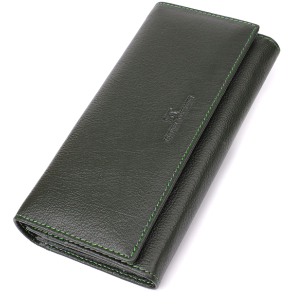 Кошелек женский кожаный St Leather 20834_1 зеленый фото