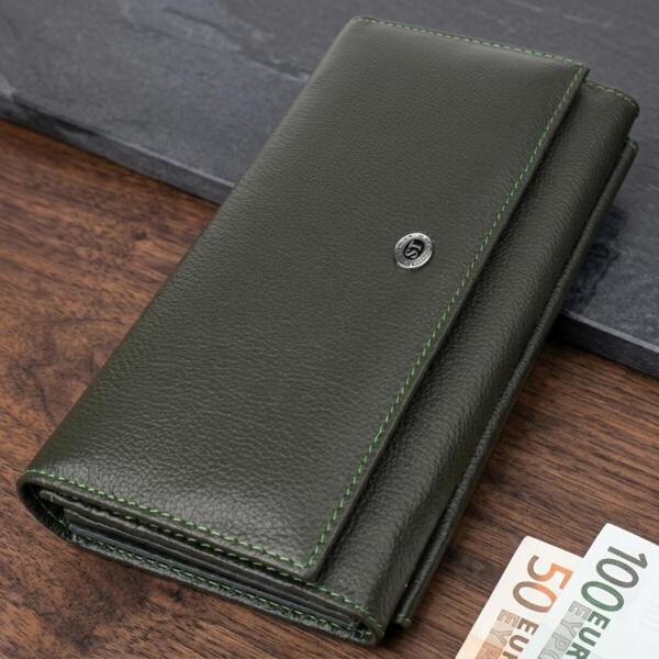 Кошелек женский кожаный St Leather 20842_1 зеленый фото