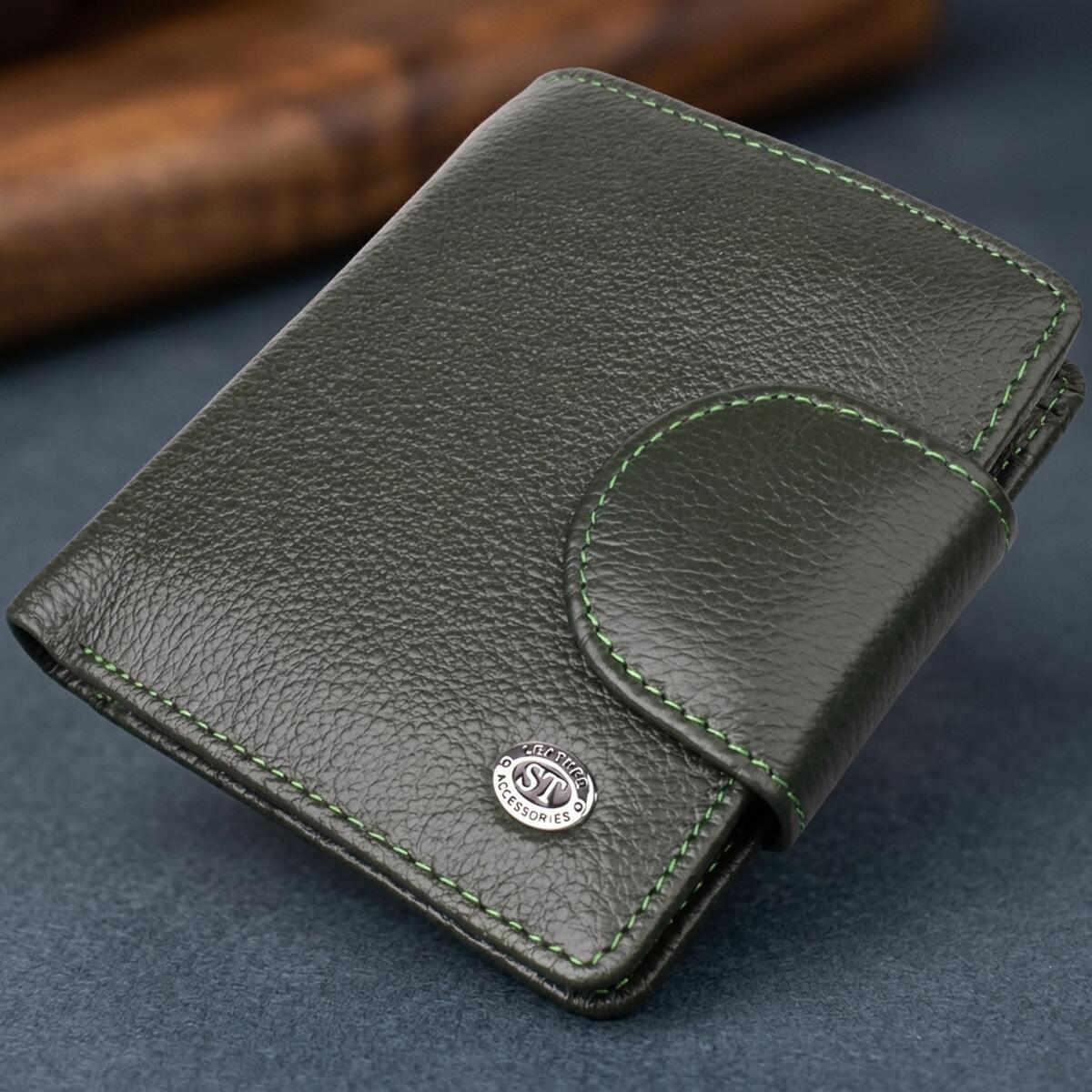 Кошелек женский кожаный St Leather 20852_1 зеленый фото1