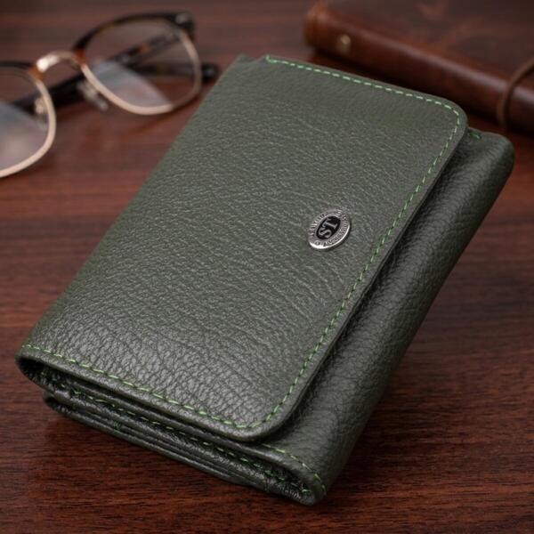 Кошелек женский кожаный St Leather 20861_1 зеленый фото