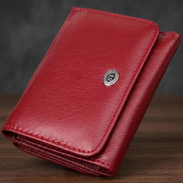 Кошелек женский кожаный St Leather 23073 бордовый фото