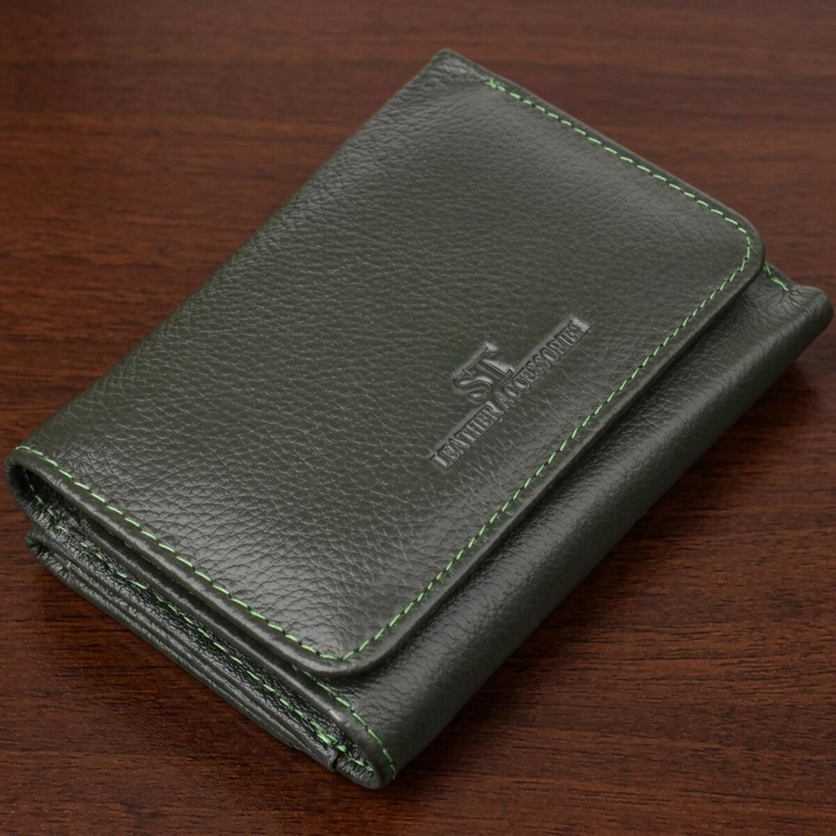 Гаманець жіночий шкіряний St Leather 23076 зелений фото1