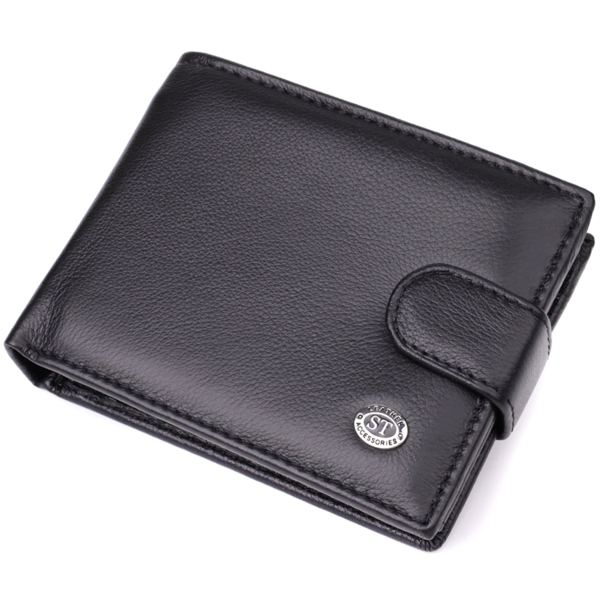 Кошелек мужкой кожаный St Leather 23090 черный фото