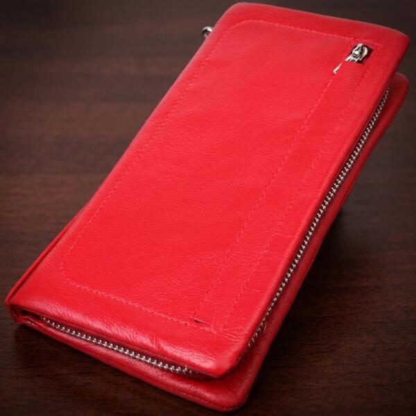 Кошелек женский кожаный St Leather 23100 красный фото