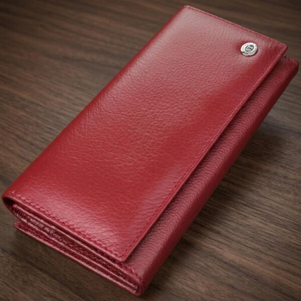 Кошелек женский кожаный St Leather 23107 бордовый фото