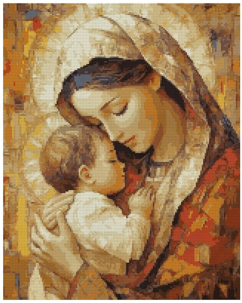 Алмазна мозаїка Santi Марія з дитиною 40х50 см на підрамнику (956068) фото1
