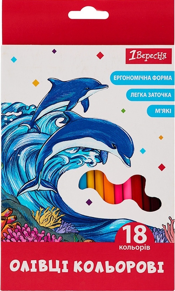 Олівці кольорові 1Вересня Classic 18 кольорів (290738) фото1