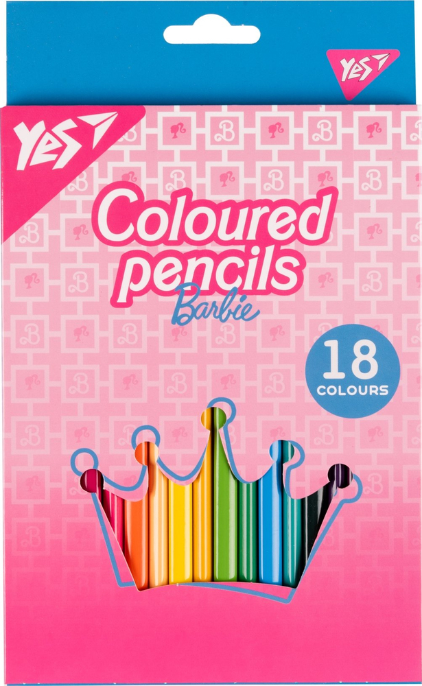 Олівці кольорові Yes Barbie рожевий 18 кольорів фото1