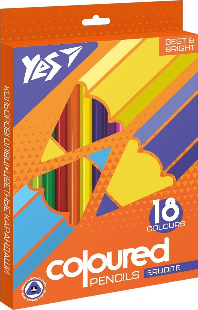 Карандаши цветные Yes Erudite 18 цветов фото1
