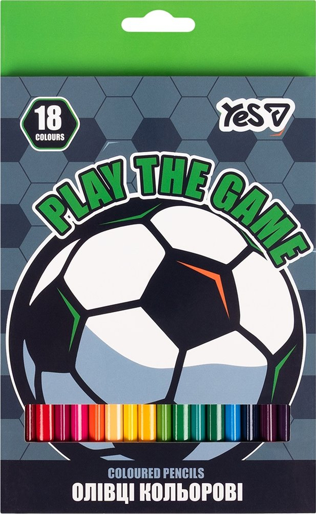 Карандаши цветные Yes Football 18 цветов фото1