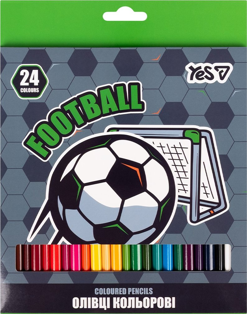Карандаши цветные Yes Football 24 цвета фото1