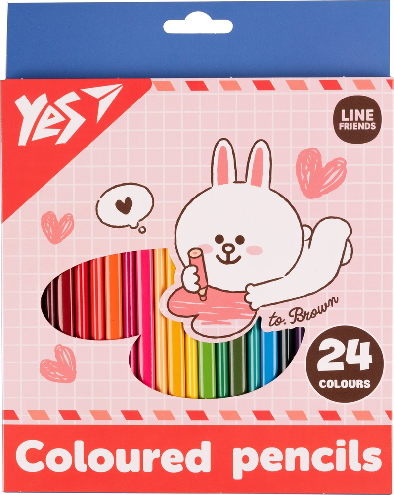 Карандаши цветные Yes Line Friends Cony 24 цвета фото1