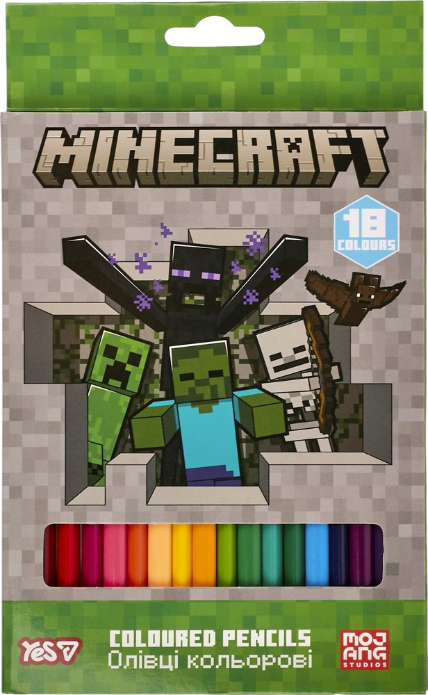 Карандаши цветные Yes Minecraft Heroes 18 цветов фото1