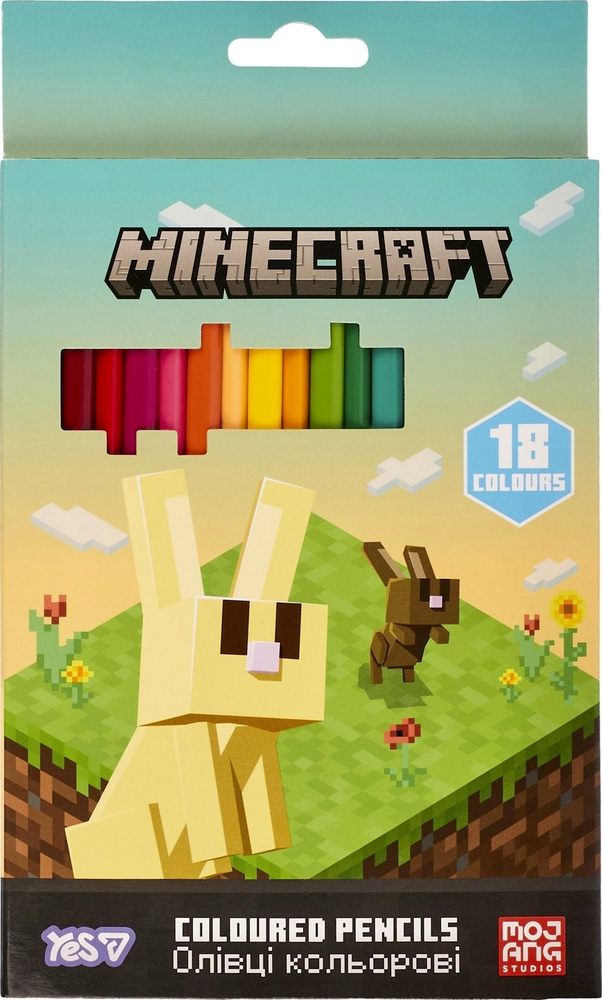 Олівці кольорові Yes Minecraft Spring 18 кольорів фото1