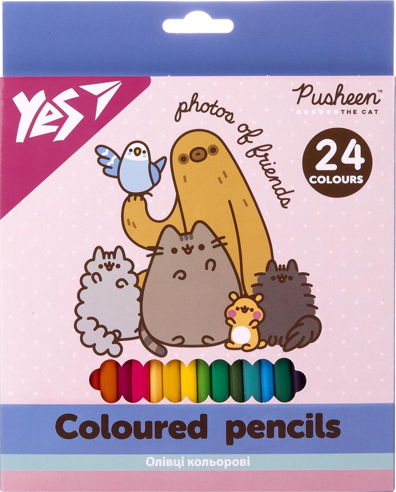 Карандаши цветные Yes Pusheen 24 цвета фото1